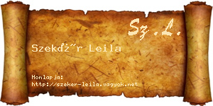 Szekér Leila névjegykártya